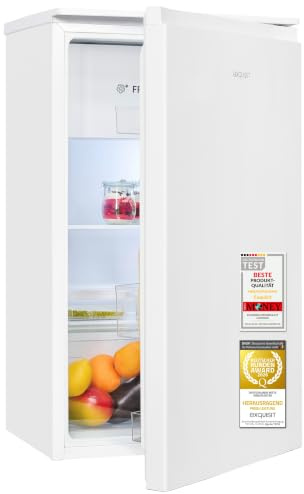 Exquisit KS5117-3-010E Kühlschrank mit 3-Sterne-Gefrierfach - 82 l - Weiß | Kompakter Standkühlschrank mit 85 cm Höhe, 75 l Kühlfach, 7 l Gefrierteil, LED-Licht und leisem 38 dB Betrieb in Klasse E