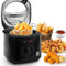 SUPERLEX Friteuse électrique de 2 litres avec huile de 1300 W, capacité de 1,3 kg, friteuses compactes, panier en acier amovible, seau antiadhésif, couvercle avec hublot, température réglable de 80 à