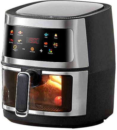 Horno Freidor De Aire Grande,Mini Horno Multifunción,Horno De Convección De Sobremesa Con Asador,Smart Airfryer Con Pantalla Táctil Digital