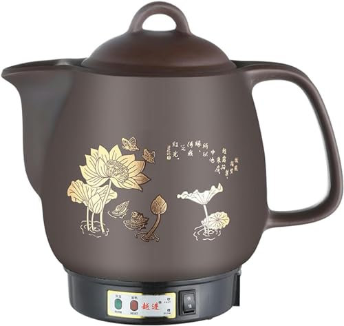 CIADAZ Automatic Electric Kettle Chinese Medicine Stewing Pot,4L Large Capacity Heat-Resistant Ceramic Potion Heater,for Making Herbal Tea, Porridge And Soup-1PC