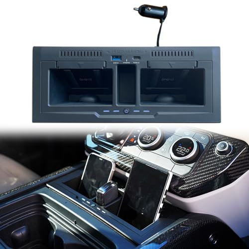 GQQSXZNTD Dual Wireless Car Charger for Land Rover Defender 90/110/130 2020-2024 Interior Accessories, Car Wireless Charger Pad with 15W Wireless & 27W Type-C/USB for Any Qi Enabled Phone