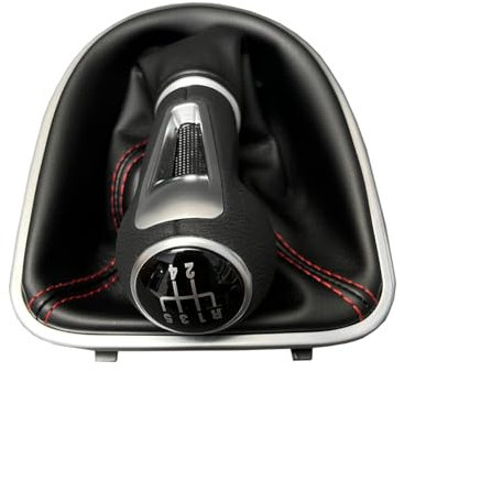 Somivo Soufflet de levier de vitesses en cuir PU avec coutures rouges pour Seat Leon II Toledo III Altea XL 2005-2012