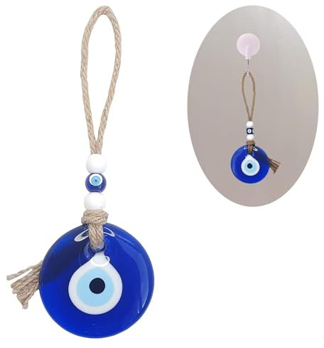 Ceeyoll 1Stück Blauer Böser Blick Anhänger Türkisches Blaues Auge Glas Charme,Ornament Amulett Dekoration Home Decor Schutz Segen Geschenk Glasperlen Anhänge,Suitable for Decoration and Gift Giving.