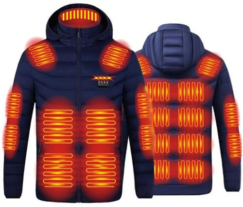 KUIH Heated Coat for Women and Men UK Clearance,Electric Heated Hoodie Winter Heated Jackets Quilted USB Heater Clothes Heated Body Warmers Heated Jacket with 25 Heating Zones(No Battery)