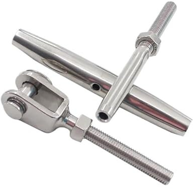 XUXPFJ 316 Stainless Jaw Swage Closed Turnbuckle Fasteners Wire Rope Swage Terminal Ends(1pcs,M4X2)