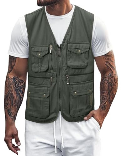 Generisch Herren Angelwesten Outdoor Weste Jagdweste Sommer Herrenwesten Sportlich Fotografie Funktionsweste Schnell Trocknend Atmungsaktiv Sportweste