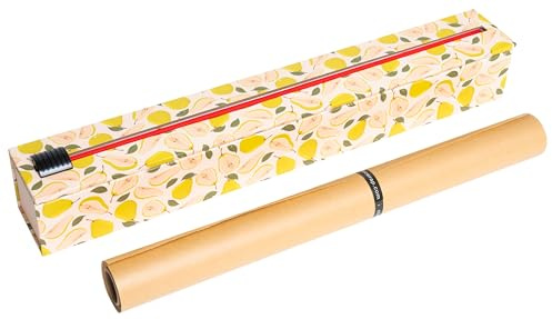 ChicWrap Pears Parchment Paper Dispenser - Includes 15x 33' (42 Sq. Ft) Roll Unbleached Baking, Cooking & Culinary Paper - Reusable Dispenser w/Slide Cutter - Kosher Certified