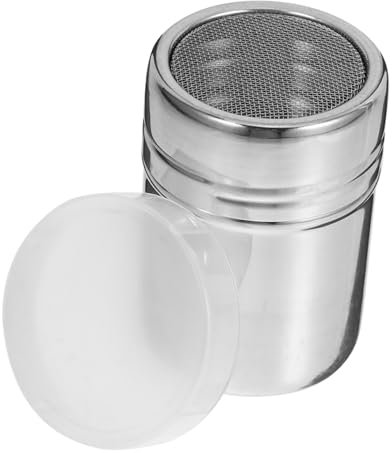 IMIKEYA Stainless Steel Powder Sugar Shaker Lid Fine Mesh Sifter for Sugar Pepper Cocoa Flour Shaker Bottle Mesh Sprinkling Bottle for Kitchen Cooking Coffee