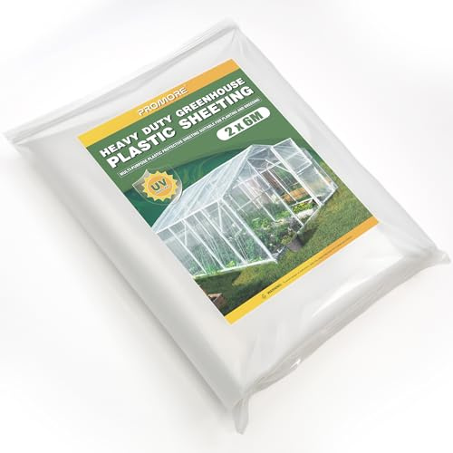 2 x 6M Bâche pour Serre en Polyéthylène Plastique Transparent Anti-UV | 0,15mm Extra épaisse Couverture De Polytunnel Membrane Horticole,agriculture Bâtiments Plante de Jardin (150Mu/600G)