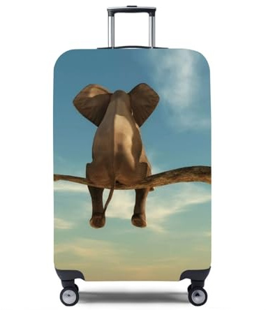 Mateju Elastisch Kofferschutzhülle, 3D Tiere Kofferhülle Kofferüberzug Waschbare Suitcase Cover, Luggage Cover Kofferbezug für Koffer Von 18-32 Zoll (Elefant 3,XL)