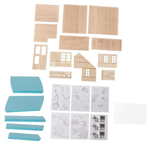 Luwecf Maqueta de Casa de Madera Kit de Construcción Escenario para Diorama Modelo Arquitectónico Adorno de Micropaisaje a Escala Adecuado para Proyectos Es, Techo de Vigas
