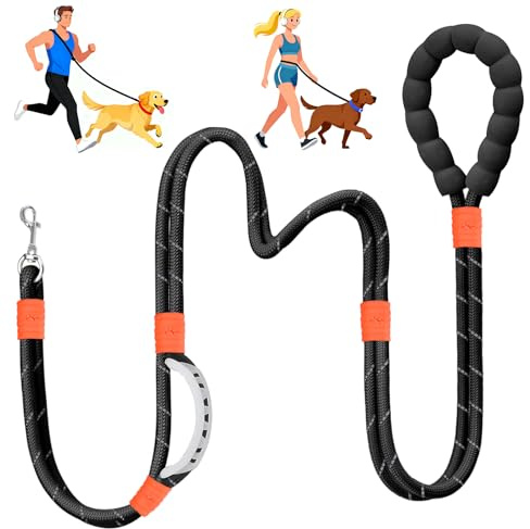 Laisse pour Chien - Réglable - 1.5/2 m - avec poignée rembourrée Douce et Boucle en métal - Laisse pour Retriever avec arrêt de Traction - Marche