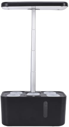 Luocute Système de Culture Hydroponique, Kit de Jardin Intérieur avec Lampe de Culture LED 10 W, Réservoirs D'eau Visibles de 1,5 L, Hauteur Réglable, Pompe Intégrée, Minuterie (Prise UE)