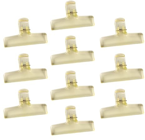Lot de 10 pinces à papier acrylique transparent pour sacs alimentaires, photos, reçus, planche à dessin, cuisine, bureau