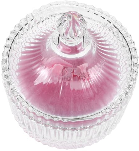 VILLCASE Extra Große Puderquaste für Damen mit Weichem Langflorigem Plüsch und Schleife Flauschiger Make Up Applikator für Gesicht und Körper Inklusive Glasbehälter
