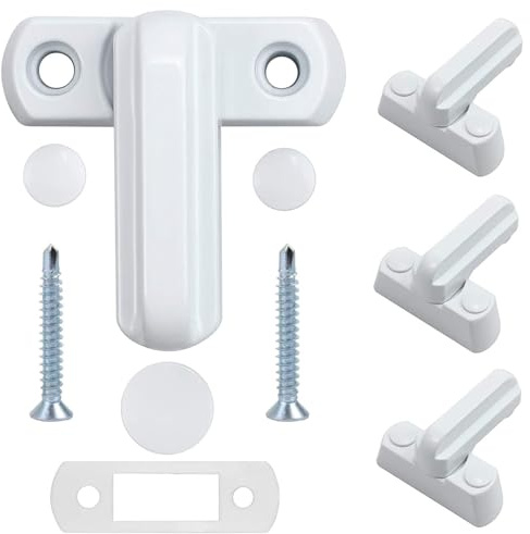 8Stück Fenstersicherung Schwenkriegel,Einbruchschutz,für UPVC Fenster&Türen | Zusatzverriegelung mit Befestigungsschrauben–robust,langlebig,einfache Montage,zusätzliche Sicherheit für Fenster und Türen