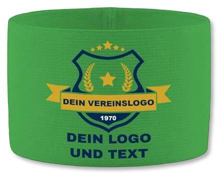 Geschenk mit Namen personalisiert by Shirtracer - Jako Kapitänsbinde - Foto Bild - Vereinslogo selber gestalten - Team Party eigenes Logo Bedrucken