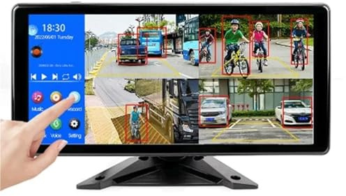 Monitor for registratore radar for angolo cieco intelligente con schermo touch screen da 10,36 pollici, diviso a 4 canali, camion, autobus e auto