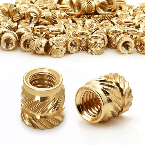 70 Stück Gewindeeinsatz M5 Einschmelzgewinde Einpressmuttern M5×L6×D7mm Gewindeeinsatz 3D Druck Einschmelzmuttern Gewindeeinsätze Messing Threaded Inserts für 3D-Druckkomponenten und Kunststoffteile