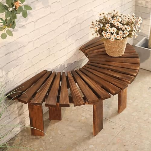 MTSYXYM Baumbank Holz Gartenbank Wetterfest ohne Lehne, Rundbank um Baum aus Massivholz, Modulare Sitzbank Outdoor für Garten, Balkon & Terrasse, DIY Holzbank(Brown)