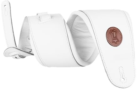 Levy's Leathers Ledergurt für Gitarre oder Bass | Breite 11 cm | Weiß | (MSS2-4-WHT)