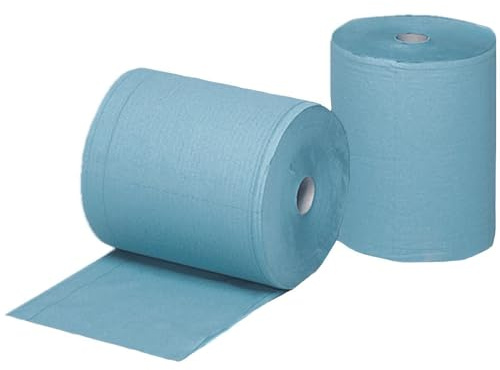 Wilpeg Papierrolle 3-lagig blau | Reinigung | Putzpapier | Putzrolle | Papiertücher für Werkstatteinrichtung | Saugstarke Papierhandtücher | Putzlappen Werkstatt | Werkstatt Zubehör