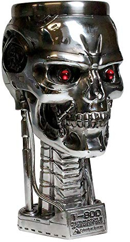 Nemesis Now Terminator Head Goblet 17cm Silver Kelch, 17 cm, silberfarben, Harz mit Edelstahleinsatz, Silber, Einheitsgröße (1er Pack)