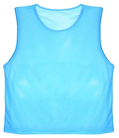 Dilwe 12 Stück Trikots, Sportweste, Erwachsene, Chasuble, Trainingsjacke, Herren, atmungsaktiv, aus Netzstoff, für Fußball, Basketball, Rugby (Farbe: Blau)
