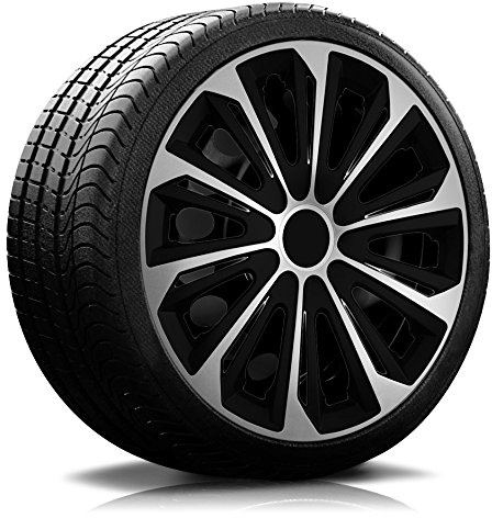 16 Zoll RKK06 Multi-Color Line (Schwarz-Silber) Radkappen/Radzierblenden 4 Stück