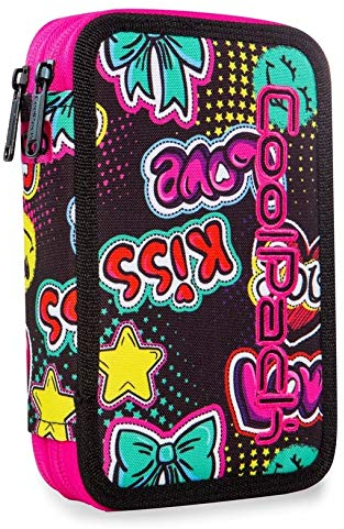 Goldkids COOLPACK 2-fache Federtasche Federmappe Federmäppchen 35-teilig gefüllte Schüleretui 21 x 13 x 5 cm Emoticons