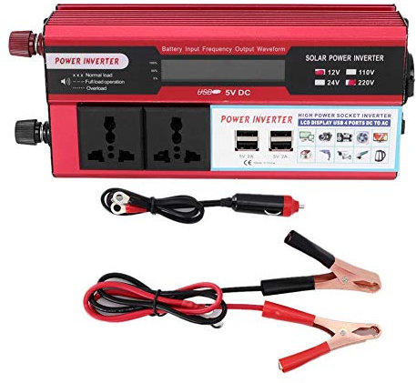 Onduleur Solaire, Voiture 5000W Onduleur Solaire ¨¤ Affichage Num¨¦Rique t¨¦l¨¦Phone 4 Chargeur USB onduleur DC 12V ¨¤ AC 220V-240V convertisseur d'alimentation des v¨¦hicules ¨¤ Moteur