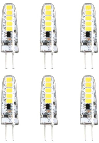 Feit Electric G4 LED Bulb, Dimmable, 20W Equivalent, 12V, 5000K Daylight, 170 Lumens, 10,000 Hours, Halogen Bulb Replacement Capsule, BP20G4/850/LED/6, 6 Pack