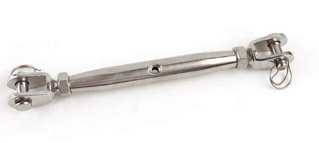 2 Stck M4 Sonnensegelspanner, Wantenspanner, Spannschloss, Seilspanner Edelstahl V4A