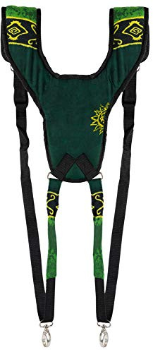 XDrum Djembe Gurt Eco Grün, Schultergurt zum Umhängen von Djemben | Aus widerstandsfähigem Polyester, 2 Karabinerhaken, Längenverstellbar von 60 bis 76 cm, Breite Schulterriemen: 8 cm