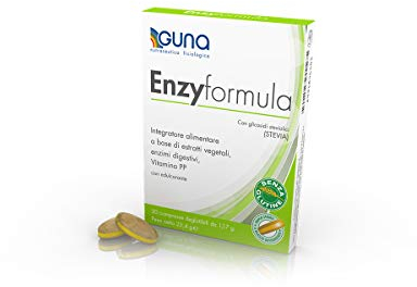 GUNA Enzyformula 20 Compresse - Integratore Alimentare a Base di Estratti Vegetali, Enzimi Digestivi e Vitamina PP