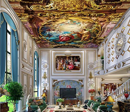HGFHGD 3D plafond classique peinture à l'huile ange papier peint murale jésus Photo papier peint église plafond mur mur autocollant Art