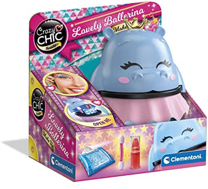 Clementoni Crazy Chic - Lovely Ballerina - Make Up, Cofanetto Cosmetici Bambina, Trousse da Viaggio, Trucchi Bambina 6 Anni, Set Cosmetici per Bambini, Gioco Creativo, Multicolore, Medio