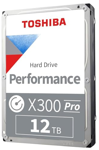 Toshiba X300 PRO 12TB High Workload Performance for Creative Professionals 3.5-Inch Internal Hard Drive – Up to 300 TB/Year Workload Rate CMR SATA 6 GB/s 7200 RPM 512 MB Cache - HDWR51CXZSTB