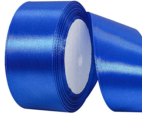 POPOYU Baumwoll Band Saphirblau 4cm,Satinband 4cm Breit,Dekoration Präsent Geschenkband,Geschenkband Breit Saphirblau Kleid Hochzeit,Taufe und Geburtstag Geschenke,Satin Dekoband,Deko Band Geschenk
