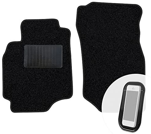 moto-MOLTICO Vorne Fußmatten Auto Velours Autoteppiche Schwarz Automatten Set 2-teilig passend für Mitsubishi Lancer 2003-2007