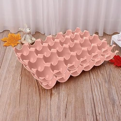 24 Egg Tray - Classic, Simple, Practical, Nesting, Contemporary, Minimalist, Space Saving, Recycled Food Grade PEVA, BPA-free, Large Cavity, Each Tray Stores & Protects 24 Eggs, Set of 2, Pink