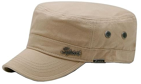 QICHEN Herren Army Military Cap Vintage Stil Cotton Baseballcap Armee Kappe Verstellbare Sport Sonnen Kappe (as3, Numeric, Numeric_60, Numeric_63, Beige)