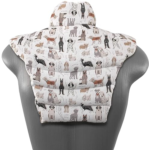 Nackenhörnchen HWS - Nacken + Schultern + Rücken - Bio-Dinkelkissen - Nackenkissen Wärmekissen - Körner-Dinkel-Kissen Nacken Schulter - Bio Stoff Liebe Hunde