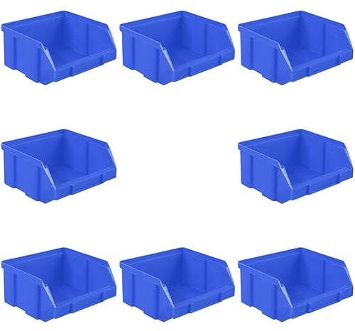 Tofficu 8pezzi Contenitori Di Stoccaggio in Abs Organizzatore Di Parti Per Magazzino Scatole Di Stoccaggio Impilabili Per Utensili Cassetta Degli Attrezzi Contenitori Per Componenti Per Ma
