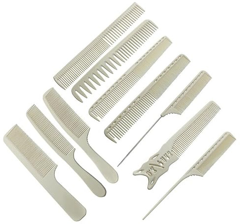 Antistatisch Haarkamm Set 8 StückHaarkamm Cut (Off white) a | Carbon Kamm Hitzebeständig ， Barber