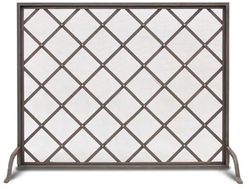 GTPBAO Funkenschutzgitter Bronzefarbener Kamin-Funkenschutz Im Used-Look, Einfacher, Robuster, Flacher Flammenschutz Aus Eisen, Outdoor-Ofenvorhang für Offenes Feuer