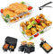 BYKITCHEN Large 4 Layers Air Fryer Racks, 304 Stainless Steel Rack with Clip, Air Fryer Accessories for Ninja Dual AF400UK/AF451UK 9.5L/Tower/Instant Vortex/EMtronics Double Drawer Fryers