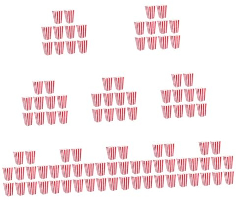 Alipis 100pcs Striped Paper Popcorn Boxes Bulk Party Supplies Movie Night Containers