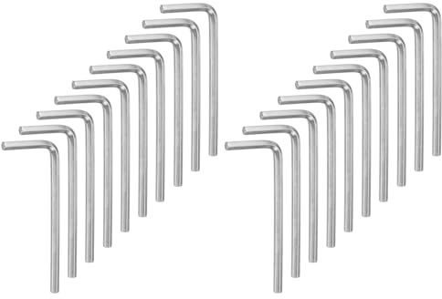 QUARKZMAN 20PCS Innensechskantschlüssel 4mm L-Form Sechskantschlüssel aus Chrom-Vanadium-Stahl Reparaturwerkzeug für Heimreparaturen, Silberton