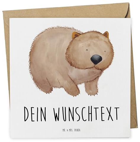 Mr. & Mrs. Panda karte personalisiert Wombat - Personalisierte Geschenke, Postkarte, Tiere, Motivation, Das Leben Ist schön, Grußkarte, Karten, Australien, Spruch